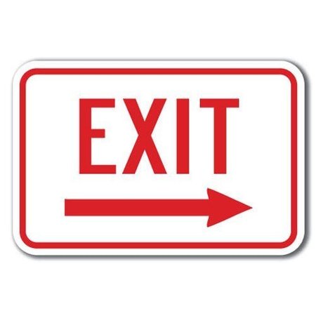 SIGNMISSION Safety Sign, 12 in Height, Aluminum, 18 in Length, Enter-Exit Signs -Exit w right A-1218 Enter-Exit Signs -Exit w right